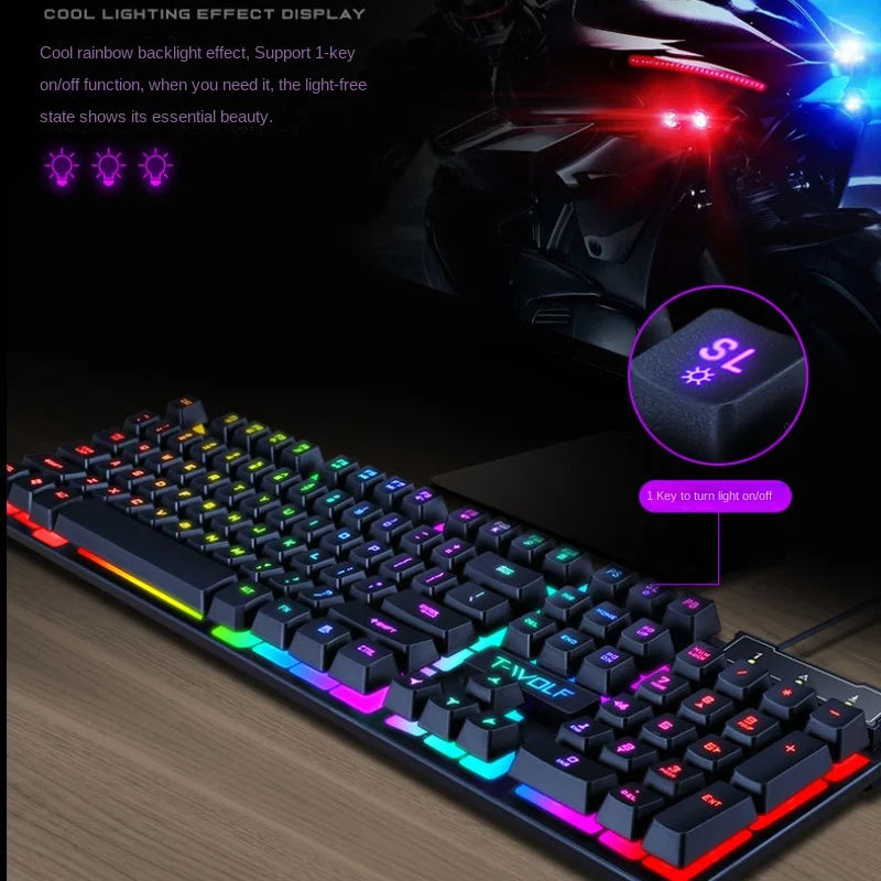 Spanish keyboard illuminated Gaming pc keyboards computer Gamer usb with ñ led clavier wired luminous by cable teclado español
