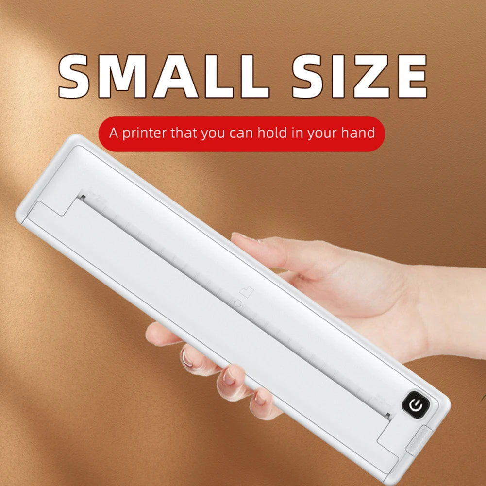 A4 Continuous Thermal Bluetooth Printer Wireless Maker PDF Webpage Contract Picture Printers Thermal Paper No Need Ink