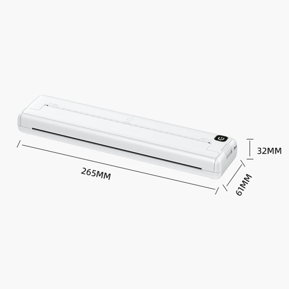 A4 Continuous Thermal Bluetooth Printer Wireless Maker PDF Webpage Contract Picture Printers Thermal Paper No Need Ink