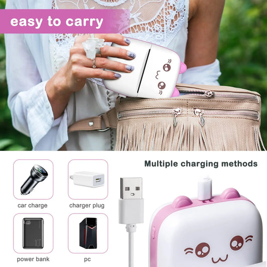 Mini-printer, Thermal Printer Ink-free Portable Sticker Printer Compatible with IOS and Android, Wireless Photo Printing Tags