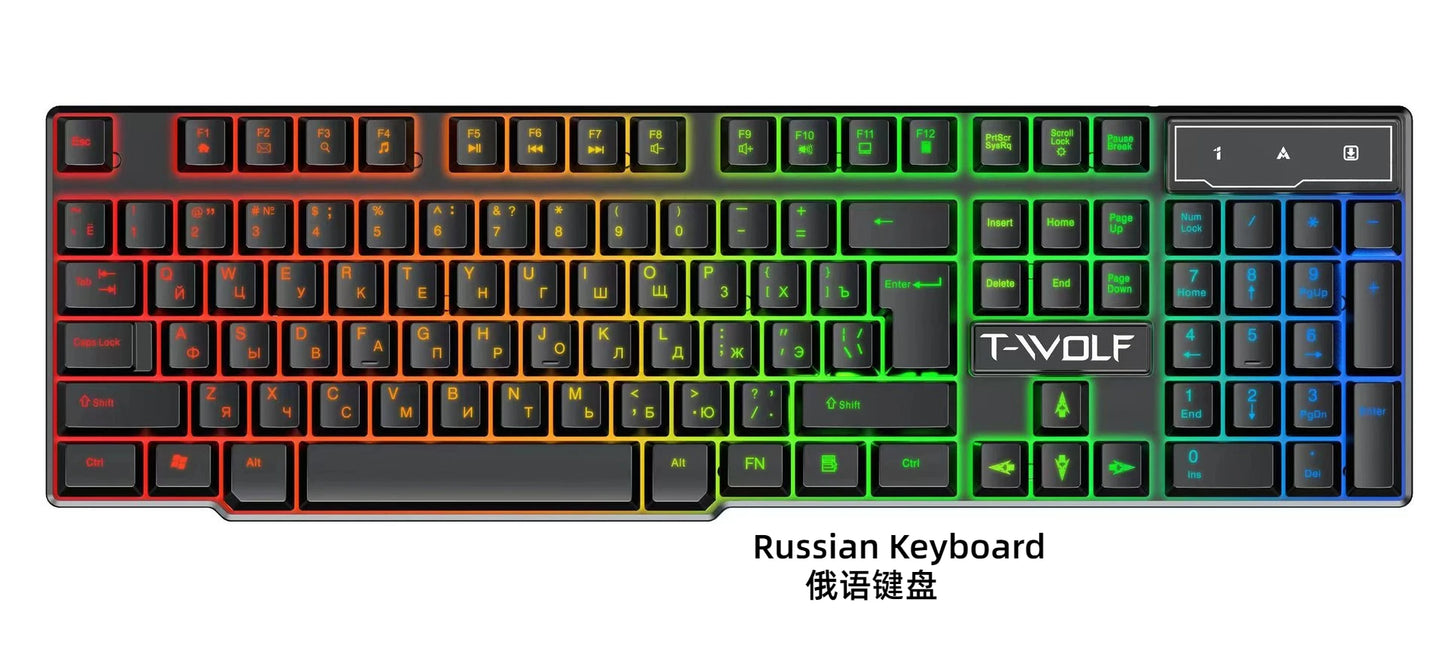 Spanish keyboard  illuminated Gaming  pc keyboards computer Gamer usb with ñ led clavier wired luminous by cable teclado español